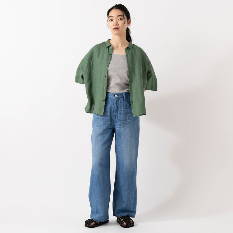 モデル身長165cm,HEAVENLYのLinen Regularcollar Wide Shirt|TUTIE.のタカシマチヂミノースリーブプルオーバー|GENUINSのOUD|Taaiiのベネチアンチェーンスリムネックレス,https://market.e-begin.jp/products/dlt_hvr0158u_lala|https://market.e-begin.jp/products/equ_tte0275u_lala|https://market.e-begin.jp/products/boa_gns0297u_lala|https://market.e-begin.jp/products/tii_tii1120n_lala