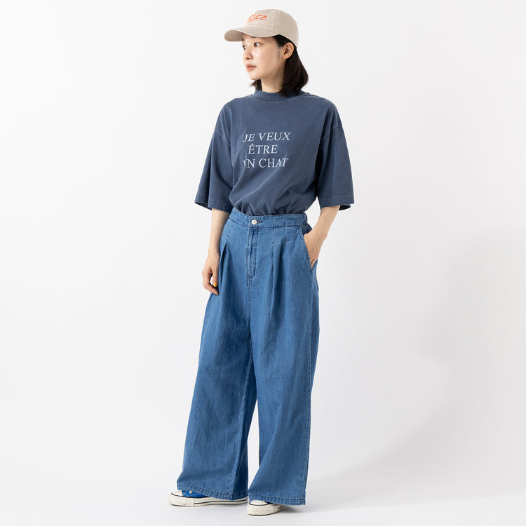 モデル身長163cm,HEAVENLYのPigment Dyed Print T-Shirt|caquのFS linen relaxpants ver.2|in moodの2連パール×シルバーネックレス,https://market.e-begin.jp/products/dlt_hvr0486u_lala||https://market.e-begin.jp/products/rid_ssv0478u_lala|https://market.e-begin.jp/products/inm_inm0825p_lala