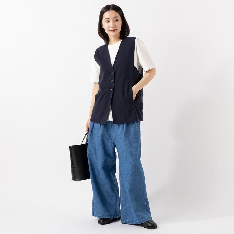 モデル身長163cm,BARNS OUTFITTERSのGOAT SS TEE PT|NOMBRE IMPAIRのリヨセルポリ麻 ロングベスト|caquのFS linen relaxpants ver.2|TIDEWAYのアラログ2wayかごバッグ|SPACE SOUVENIRのS.F. CAP|in moodの2連パール×シルバーネックレス,https://market.e-begin.jp/products/tka_bof0487u_lala|https://market.e-begin.jp/products/rdx_nmi0101u_lala||https://market.e-begin.jp/products/snk_tid0622q_lala|https://market.e-begin.jp/products/rid_ssv0480u_lala|https://market.e-begin.jp/products/inm_inm0825p_lala