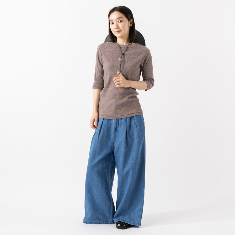 モデル身長163cm,Healthknitのキャミマキシワンピ＋５分袖Ｔのレイヤードセット|caquのFS linen relaxpants ver.2,https://market.e-begin.jp/products/she_hea0207q_lala