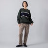 着用サイズ1 (モデル身長165cm),FIDELITYのLAMB MIX CN PANEL KNIT CREW NECK|MOONSTARのオールネイビーのコットンスエードLOAFY,https://market.e-begin.jp/products/smn_fdl0433r_lala|https://market.e-begin.jp/products/mns_mns0147p_lala