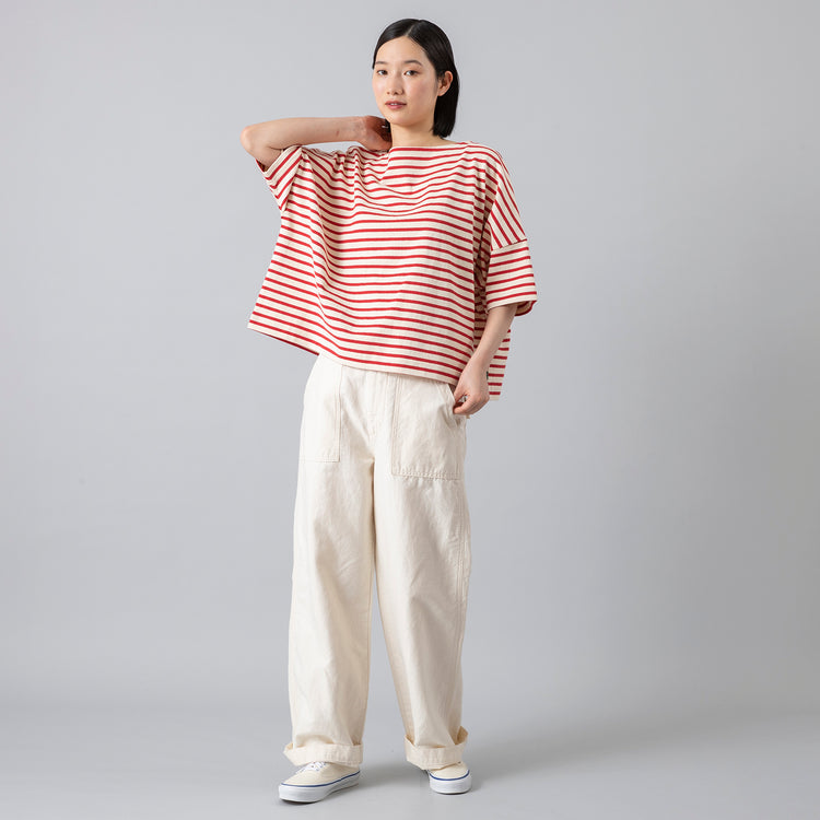 着用サイズ1 (モデル身長168cm),kermuのワイドボーダーシャツ,https://market.e-begin.jp/products/ppl_krm0678q_lala