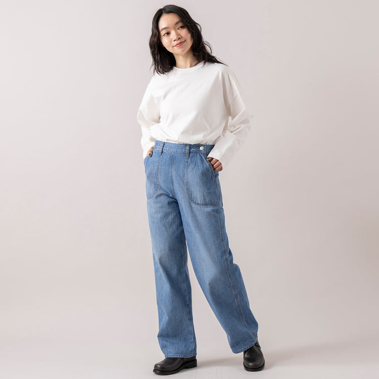 モデル身長165cm,FIL DE FERのUSA COTTON製品染 クルーネックTEE|DiuのViola,https://market.e-begin.jp/products/rdx_fdf1309s_lala|https://market.e-begin.jp/products/cil_diu1296s_lala