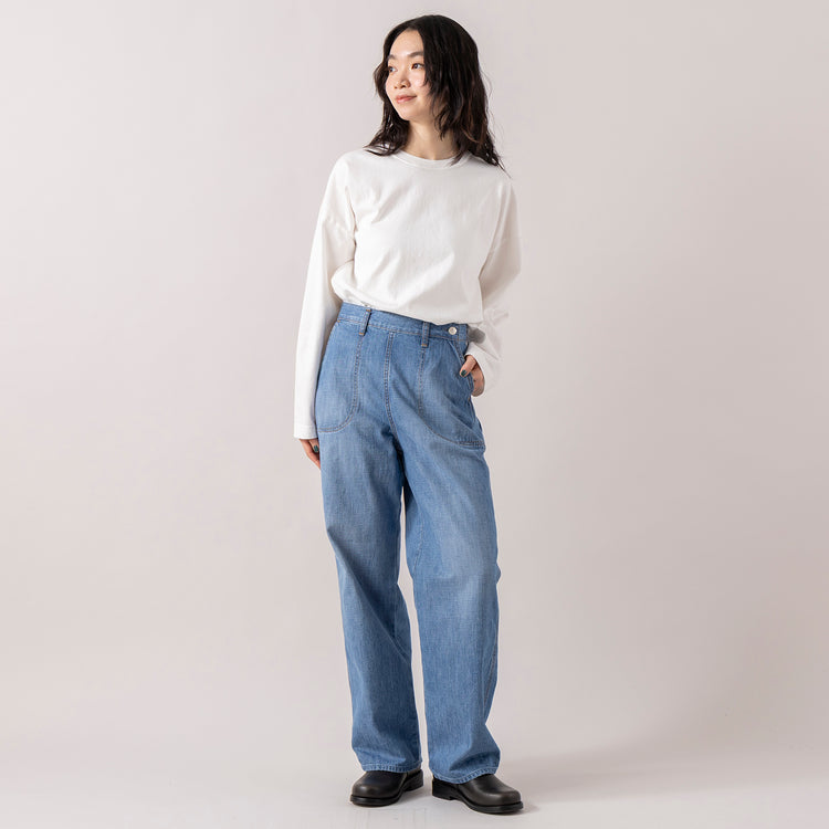 モデル身長165cm,FIL DE FERのUSA COTTON製品染 クルーネックTEE|DiuのViola,https://market.e-begin.jp/products/rdx_fdf1309s_lala|https://market.e-begin.jp/products/cil_diu1296s_lala