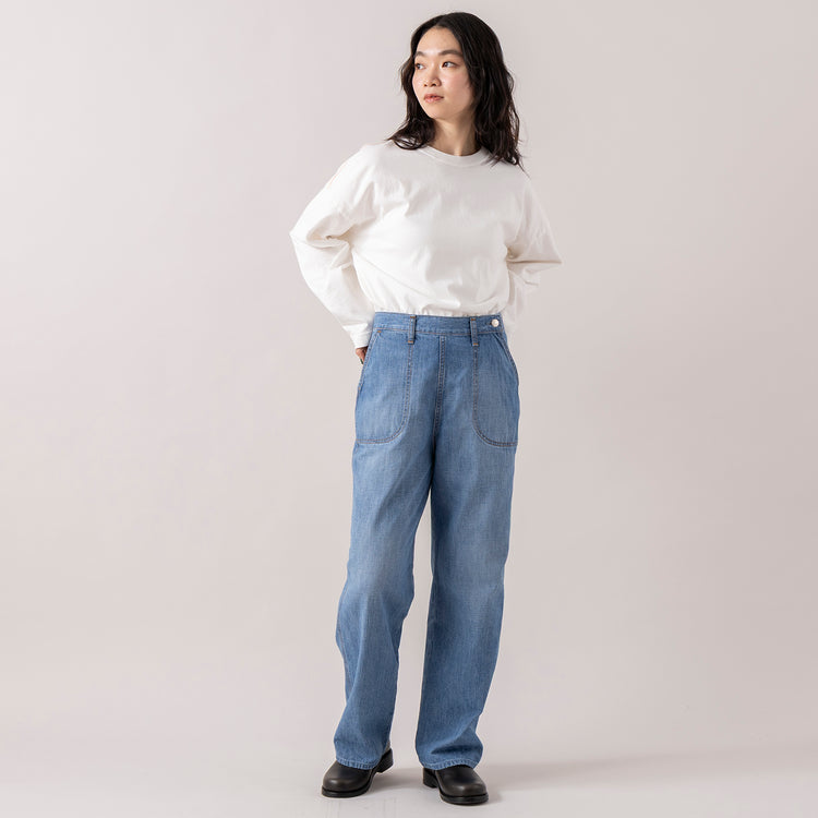 モデル身長165cm,FIL DE FERのUSA COTTON製品染 クルーネックTEE|DiuのViola,https://market.e-begin.jp/products/rdx_fdf1309s_lala|https://market.e-begin.jp/products/cil_diu1296s_lala