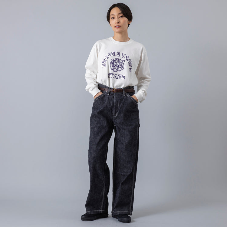 モデル身長163cm,caquのオールドぺインターパンツ|MOONSTARのオールネイビーのスエードLOAFY,https://market.e-begin.jp/products/tan_caq0276p_lala|https://market.e-begin.jp/products/mns_mns0147p_lala