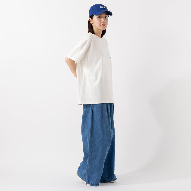 モデル身長163cm,caquのFS linen relaxpants ver.2|SPACE SOUVENIRのS.F. CAP,https://market.e-begin.jp/products/tan_caq0488u_lala|https://market.e-begin.jp/products/rid_ssv0480u_lala