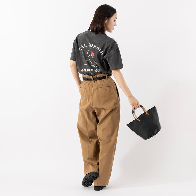 モデル身長163cm,Le minorのM52 CHINO|TIDEWAYのアラログ2wayかごバッグ,https://market.e-begin.jp/products/gsr_lmn0024u_lala|https://market.e-begin.jp/products/snk_tid0622q_lala