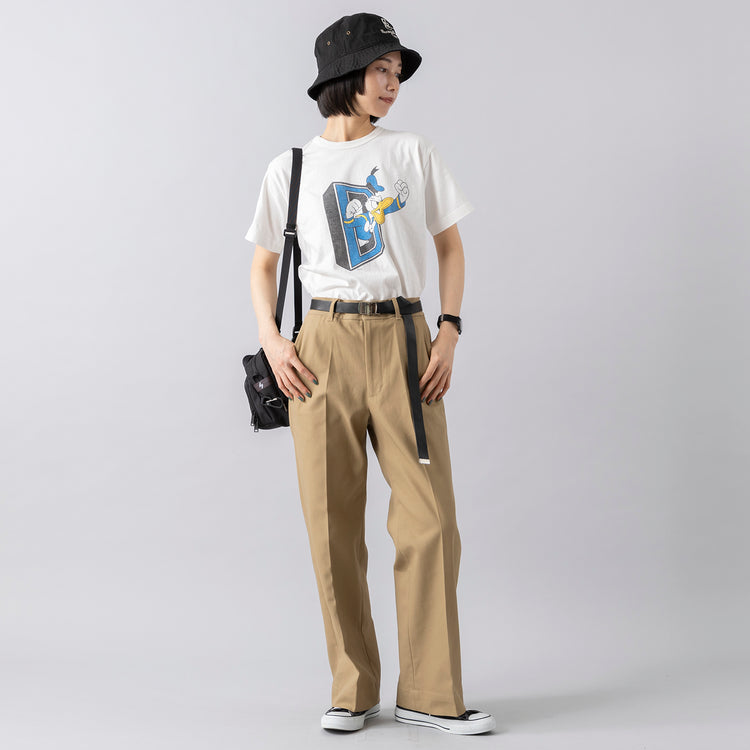 モデル身長165cm,Le Melangeのノータックトラウザーパンツ|CIEのENOUGH MINI SHOULDER BAG|PROGRESS RUNNING CLUBのロゴバケハ|esperantoのROLL BUCKLE BELT/25mm,https://market.e-begin.jp/products/inf_lem0961r_lala|https://market.e-begin.jp/products/lia_cie0027n_lala|https://market.e-begin.jp/products/gra_pgr0401q_lala|https://market.e-begin.jp/products/esp_esp0655s_lala
