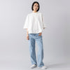 モデル身長165cm,JOHNBULLのデニムワイドジーンズ|OMCCのRound Shoulder|rapiécageの3wayビーズネックレス＆グラスホルダー,https://market.e-begin.jp/products/jbu_jbu0060p_lala|https://market.e-begin.jp/products/ser_omc0622s_lala|https://market.e-begin.jp/products/rdx_rpc0763s_lala