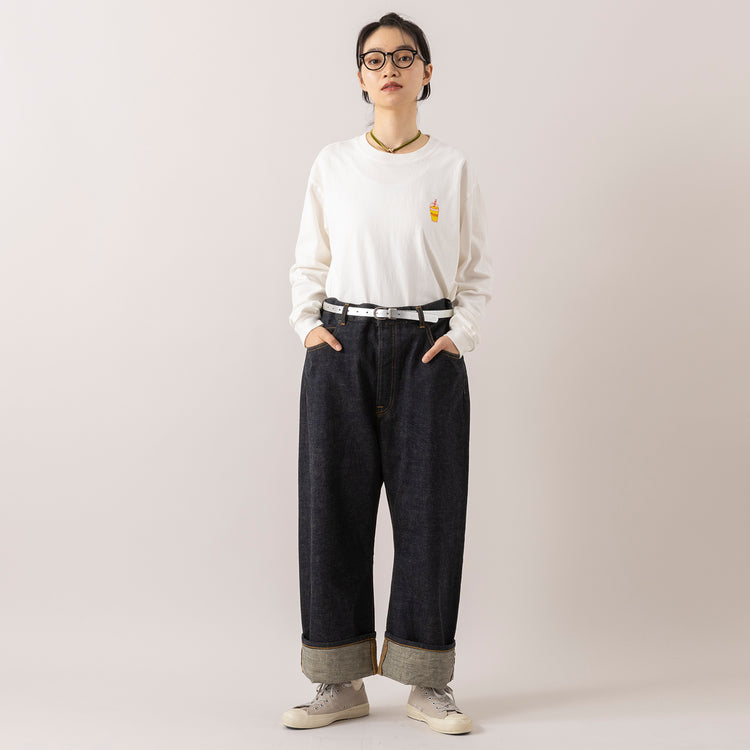 モデル身長165cm,BARNS OUTFITTERSのTUBE LS PT TEES PG|80/40 BY SKEVEの40inch SELVEDGE DENIM（INDIGO）|Moonstarのローバスケットヴィンテージグレー|rapiécageのベロアリボンチョーカーネックレス,https://market.e-begin.jp/products/tka_bof1020s_lala|https://market.e-begin.jp/products/sta_ske0981s_lala|https://market.e-begin.jp/products/mns_mns0286o_lala|https://market.e-begin.jp/products/rdx_rpc1017s_lala