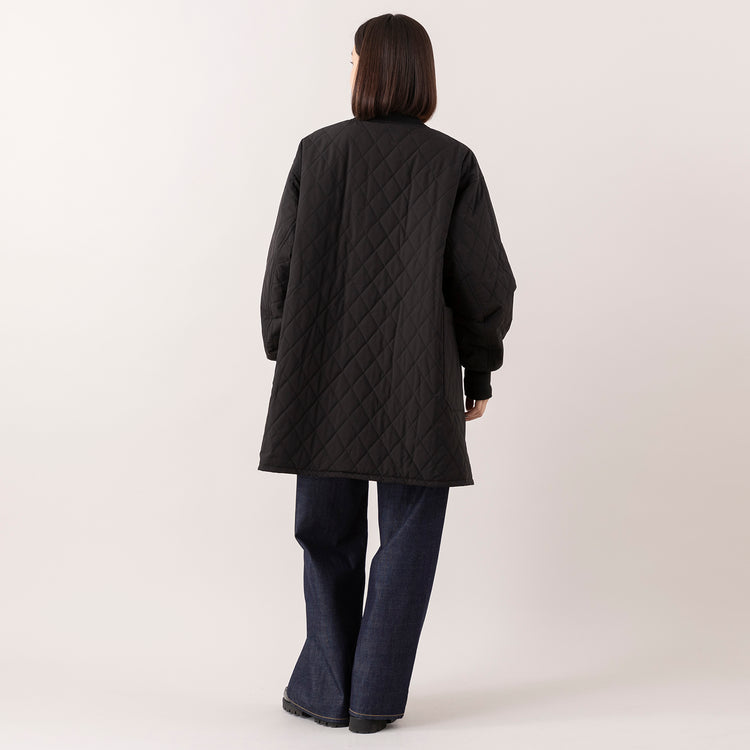 モデル身長163cm（BLACK・キルト面）,seesetの両A面アウター|caquのFSワイドボーイズ,https://market.e-begin.jp/products/tka_sst1213s_lala|https://market.e-begin.jp/products/tan_caq1164s_lala