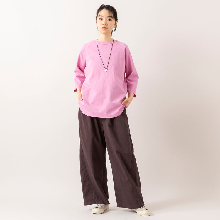 モデル身長165cm,LE MELANGEのオーバーサイズラグランT|RNA-Nのワイドイージーラインパンツ|Moonstarのローバスケットヴィンテージグレー|in moodの2連パール×シルバーネックレス,https://market.e-begin.jp/products/inf_lem1051s_lala|https://market.e-begin.jp/products/tky_rnn1005s_lala|https://market.e-begin.jp/products/mns_mns0286o_lala|https://market.e-begin.jp/products/inm_inm0825p_lala