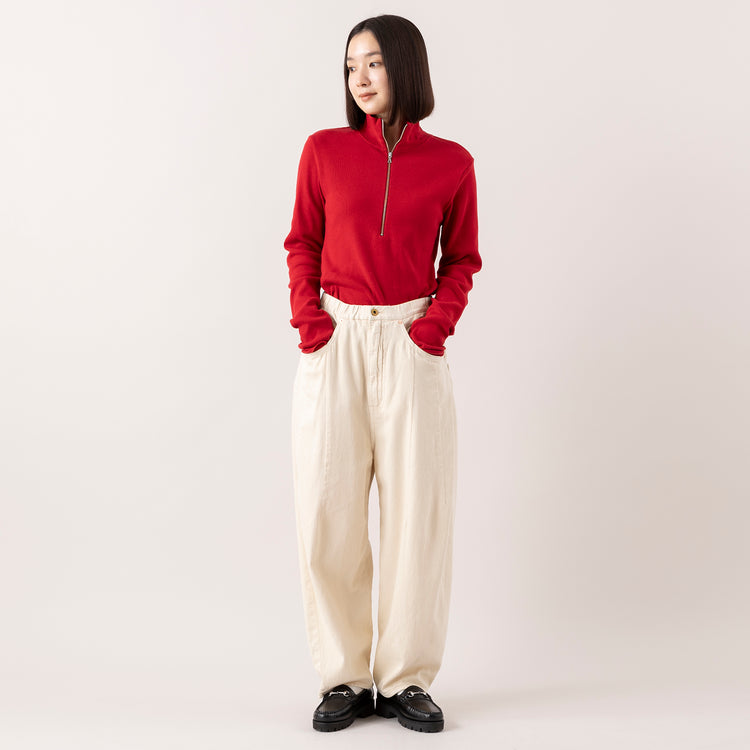モデル身長163cm,Healthknitのクラシックフライス 長袖ハイネックハーフジップ|RNA-Nのコックさんの5ポケットパンツ,https://market.e-begin.jp/products/she_hea1192s_lala|https://market.e-begin.jp/products/tky_rnn1181s_lala