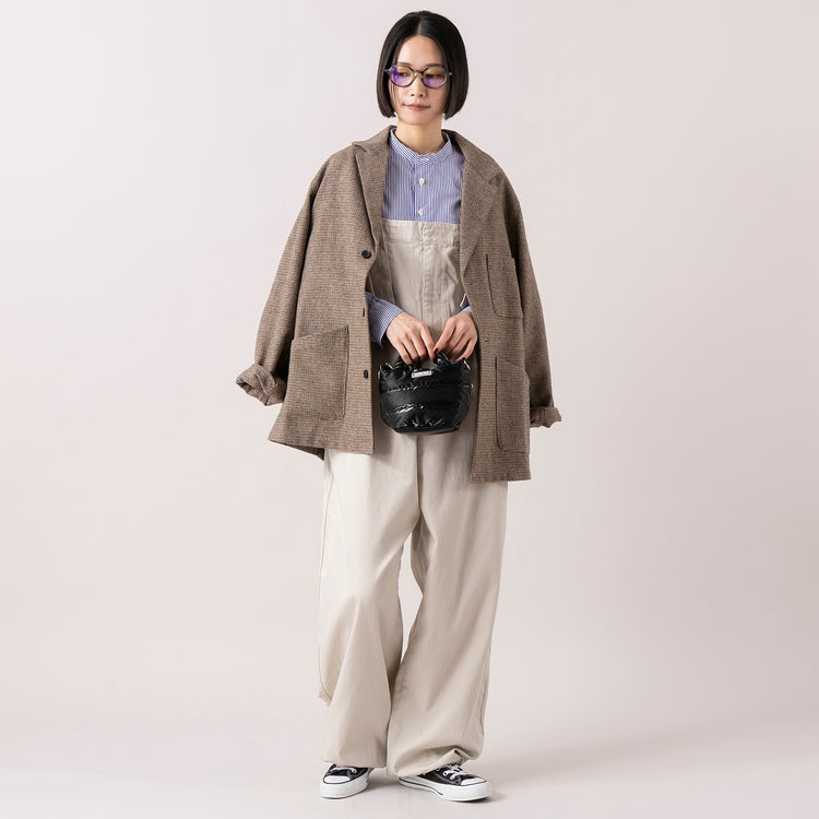 モデル身長165cm,YARMO THE UNIFORMのチェックジャケット|MANUAL ALPHABETのBROAD BAND COLOR SHIRT|RNA-Nのワイドストレートミリタリーオーバーオール|ROOTOTEのFE.ベビールー.モ ダーンーA|LE FOONのCrown panto pc-classic,https://market.e-begin.jp/products/gra_ytu1214s_lala|https://market.e-begin.jp/products/mks_man0870j_lala|https://market.e-begin.jp/products/tky_rnn1267s_lala|https://market.e-begin.jp/products/sup_roo1256s_lala|https://market.e-begin.jp/products/lef_lef1273s_lala