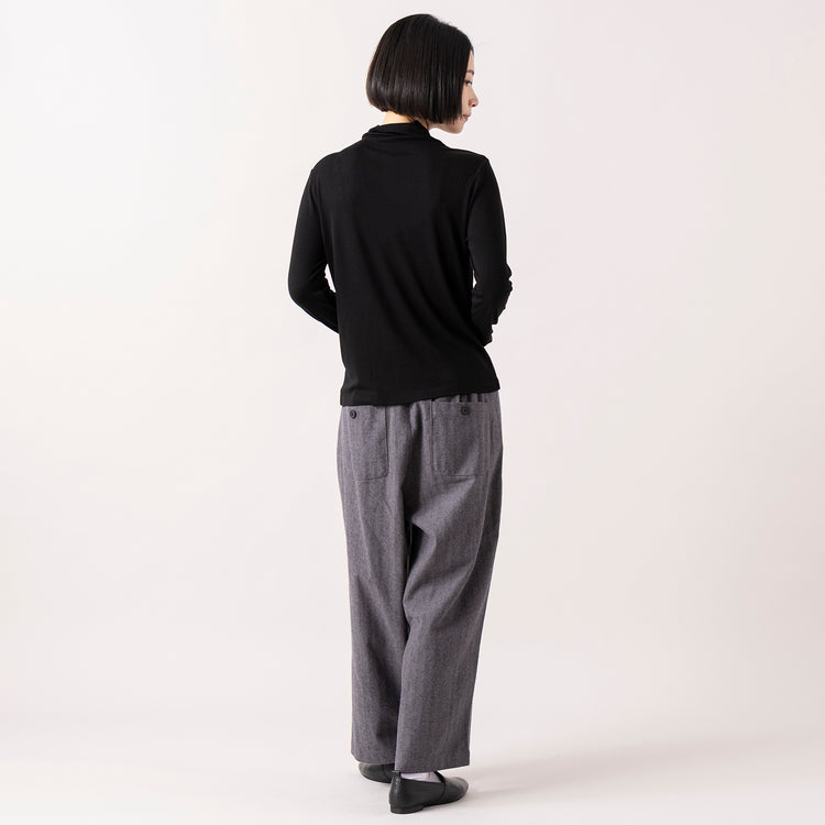 モデル身長165cm,RNA-Nのウールブレンドタートル|TUTIE.の丈の選べるコットンヘリンボンパンツ|facciamoのMeringa（メリンガ）,https://market.e-begin.jp/products/tky_rnn1268s_lala|https://market.e-begin.jp/products/equ_tte1271s_lala|https://market.e-begin.jp/products/are_fac0636k_lala