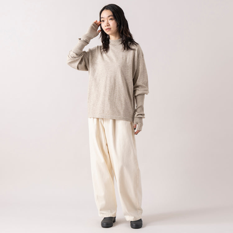 モデル身長165cm,RNA-Nのコットンウールクラシックバレルパンツ|YARMO THE UNIFORMのRAIN BOOT,https://market.e-begin.jp/products/tky_rnn1433s_lala|https://market.e-begin.jp/products/gra_ytu1443s_lala