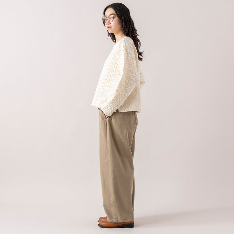 モデル身長165cm,RNA-Nのコットンウールクラシックバレルパンツ|DiuのViola,https://market.e-begin.jp/products/tky_rnn1433s_lala|https://market.e-begin.jp/products/cil_diu1296s_lala