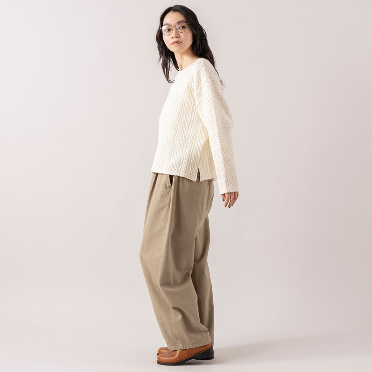 モデル身長165cm,RNA-Nのコットンウールクラシックバレルパンツ|DiuのViola,https://market.e-begin.jp/products/tky_rnn1433s_lala|https://market.e-begin.jp/products/cil_diu1296s_lala