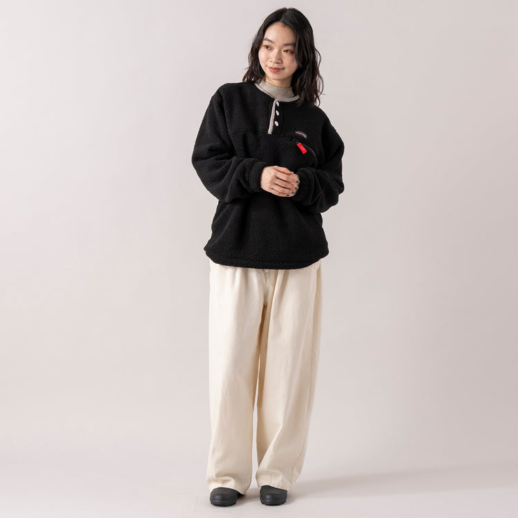 モデル身長165cm,Healthknitのエクスペディション ボアフリース ヘンリーネック|RNA-Nのアームウォーマー付きシルキーニットプルオーバー|YARMO THE UNIFORMのRAIN BOOT,https://market.e-begin.jp/products/she_hea1416s_lala|https://market.e-begin.jp/products/tky_rnn1429s_lala|https://market.e-begin.jp/products/gra_ytu1443s_lala