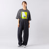 モデル身長165cm,MANONのHALF SLEEVE SUSPICIOUS FOODPRINT TEE|MATOWのTsuki 朧月 -おぼろづき- / スクエア シルバー レザー ノワール,https://market.e-begin.jp/products/mks_mnn0856s_lala|https://market.e-begin.jp/products/bey_mtw0358s_lala