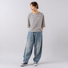 モデル身長165cm,MANONのBOAT NECK BORDER TEE|DiuのAlerce|MATOWのTsuki 朧月 -おぼろづき- / スクエア シルバー レザー ノワール,https://market.e-begin.jp/products/mks_mnn0855s_lala|https://market.e-begin.jp/products/cil_diu0801s_lala|https://market.e-begin.jp/products/bey_mtw0358s_lala