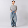 モデル身長165cm,MANONのBOAT NECK BORDER TEE|DiuのAlerce|MATOWのTsuki 朧月 -おぼろづき- / スクエア シルバー レザー ノワール,https://market.e-begin.jp/products/mks_mnn0855s_lala|https://market.e-begin.jp/products/cil_diu0801s_lala|https://market.e-begin.jp/products/bey_mtw0358s_lala