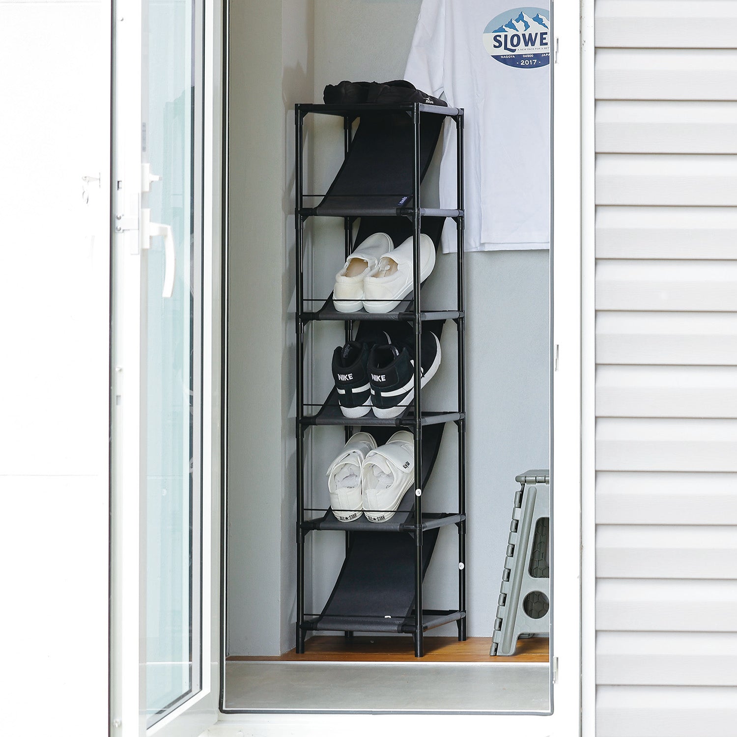 【27000→9890 お買い得】コーナースペースAVラック 3点セット☆ SLOWER | スロウワー COMPACT SHOE TOWER Lodge