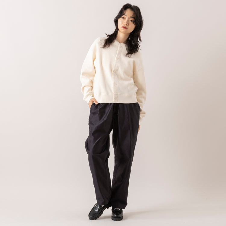 モデル身長165cm,HealthknitのThermal King Raschel Honeycomb Crew Cardigan L/S|UITUのEASY TROUSERS,https://market.e-begin.jp/products/she_hea1064s_lala|https://market.e-begin.jp/products/uit_uit1027s_lala