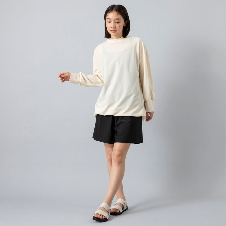 モデル身長163cm,re:I not plus minusのBLOON 2WAY RASH GUARD|la gommaのビーバンドストレッチ,https://market.e-begin.jp/products/ygi_rei1072q_lala|https://market.e-begin.jp/products/are_lag0965o_lala