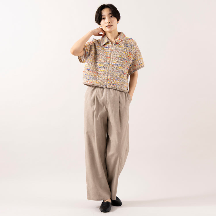 モデル身長 163cm,FIL DE FERの麻ポリストライプ 丸カン付キパンツ,https://market.e-begin.jp/products/rdx_fdf0305u_lala