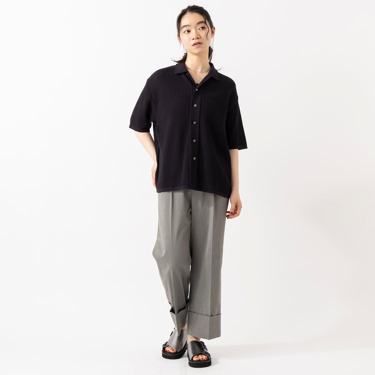 モデル身長165cm,TUTIE.のタカシマチヂミノースリーブプルオーバー|FIL DE FERのシャンブレーツイル ワイドターンアップパンツ|Organic handloomのSIENA|Taaiiのベネチアンチェーンスリムネックレス,https://market.e-begin.jp/products/equ_tte0275u_lala|https://market.e-begin.jp/products/rdx_fdf0398u_lala|https://market.e-begin.jp/products/sed_ogh0418u_lala|https://market.e-begin.jp/products/tii_tii1120n_lala