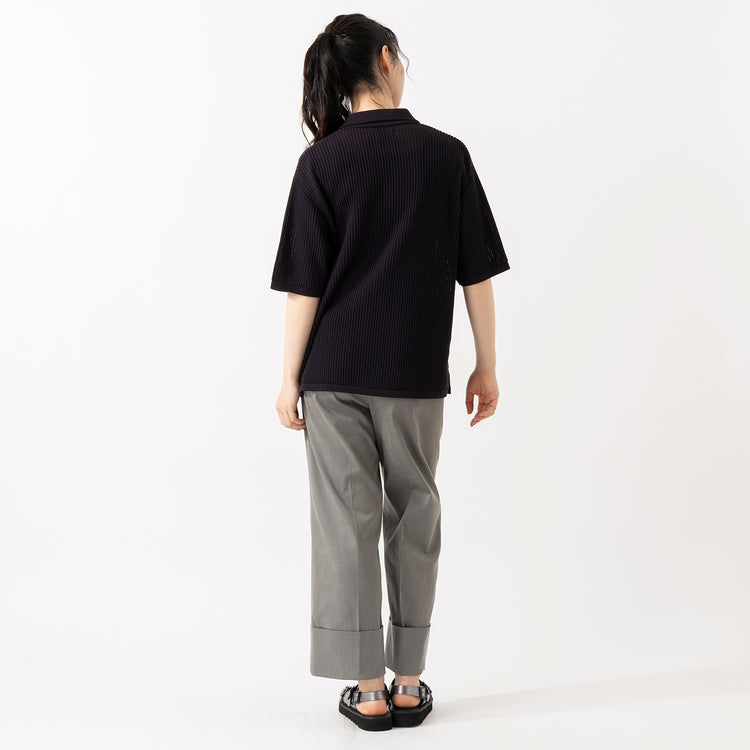 モデル身長165cm,TUTIE.のタカシマチヂミノースリーブプルオーバー|FIL DE FERのシャンブレーツイル ワイドターンアップパンツ|Organic handloomのSIENA|Taaiiのベネチアンチェーンスリムネックレス,https://market.e-begin.jp/products/equ_tte0275u_lala|https://market.e-begin.jp/products/rdx_fdf0398u_lala|https://market.e-begin.jp/products/sed_ogh0418u_lala|https://market.e-begin.jp/products/tii_tii1120n_lala