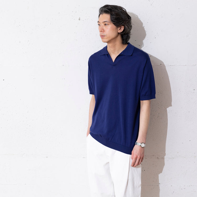 【未使用に近い】JOHN SMEDLEY ジョンスメドレー ニット ポロシャツmadeinEngland