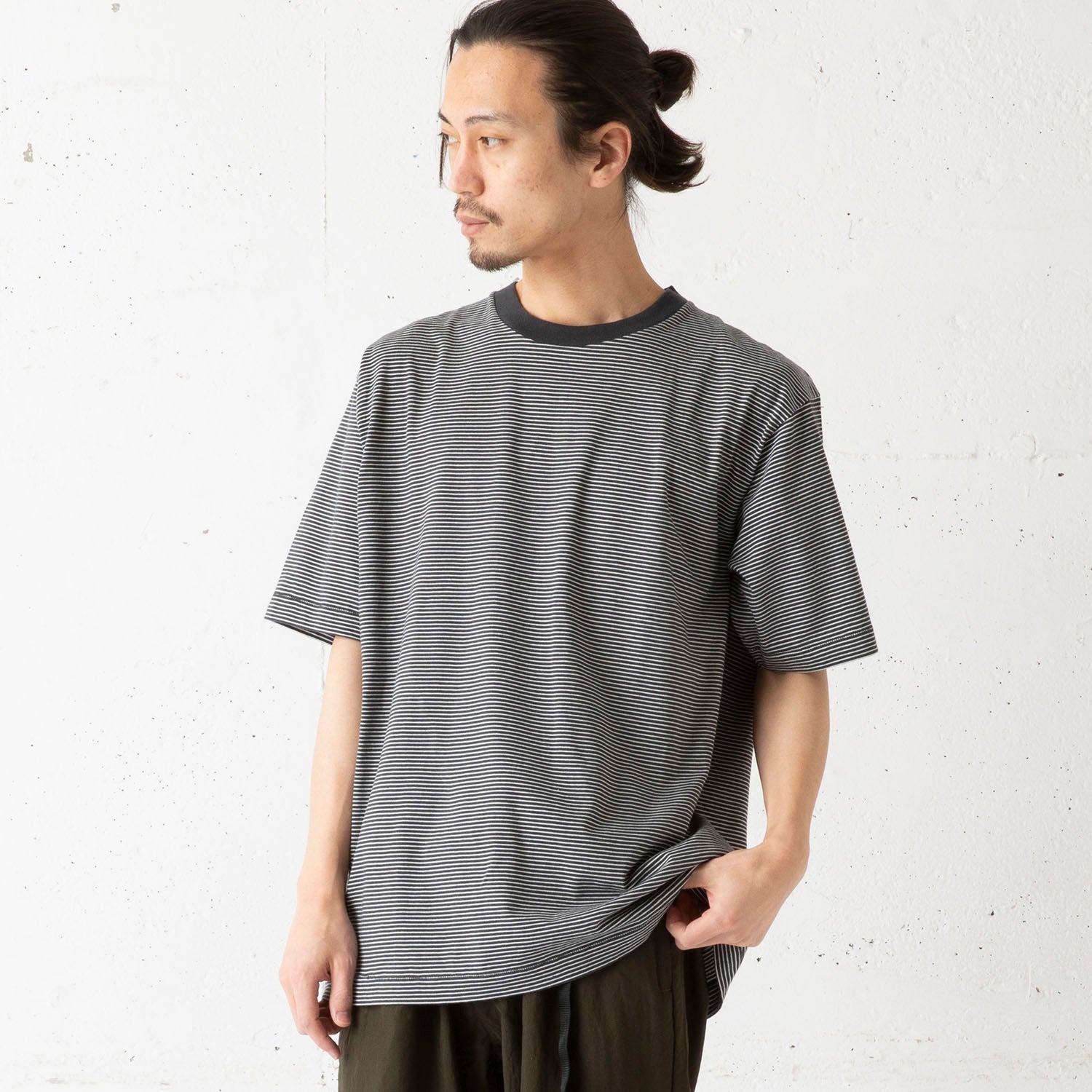 vintage〉henry neck border tops | CherLife 【古着】henryneckT