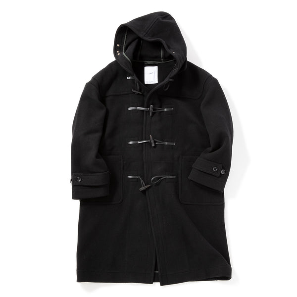 上質✨エイトン DOUBLE MELTON DUFFLE COAT ブラック M FDLT | エフディーエルティー MELTON LOOSE DUFFLE COAT