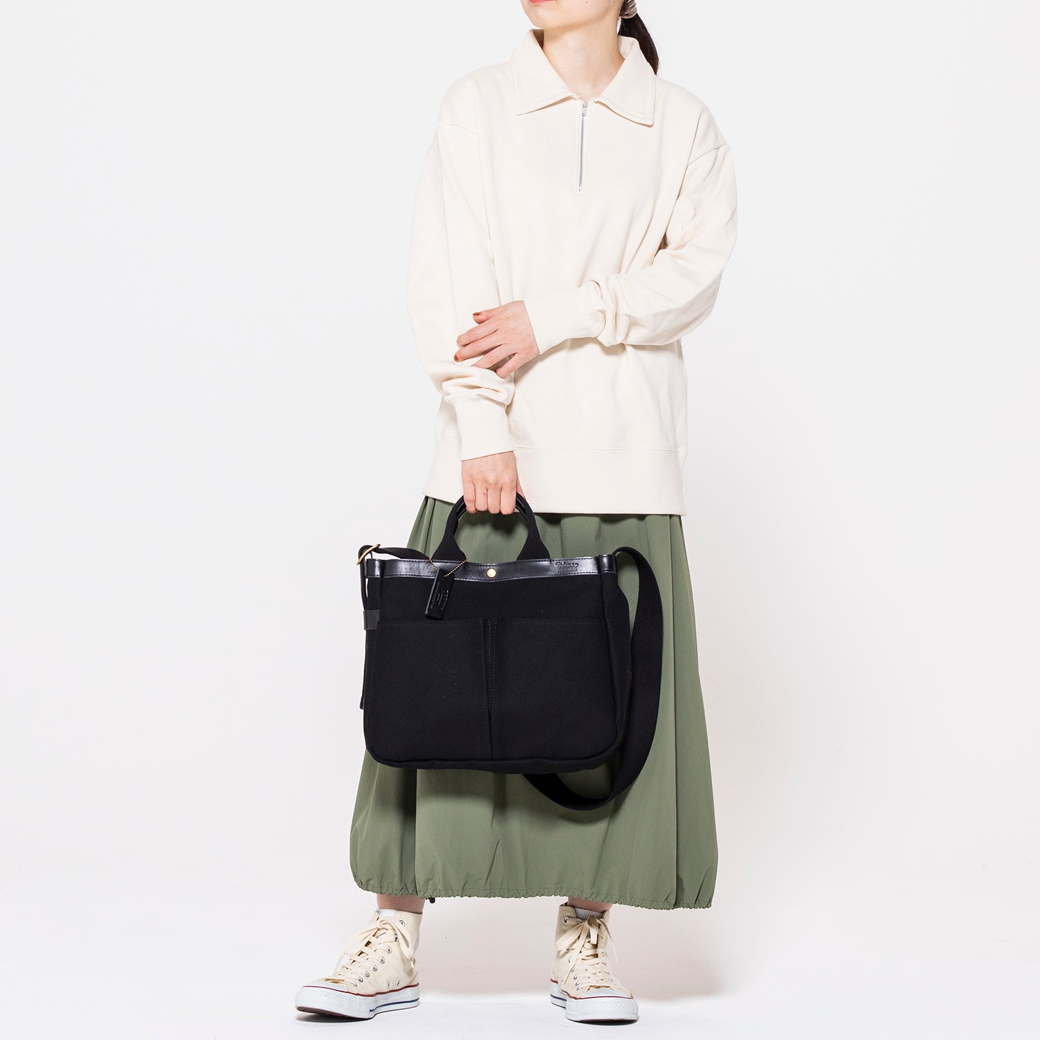 TIDEWAY × LaLa Begin 別注 本革 レザーバッグ タイドウェイ TIDEWAY | タイドウェイ LaLa Begin別注 A4も入るツイル2wayショルダー